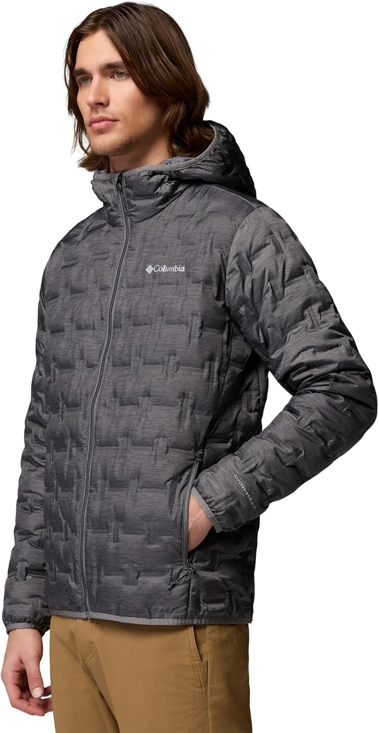 image:imageColumbia Mens Delta Ridge II Down Hooded JacketCity Grey Heather Print
