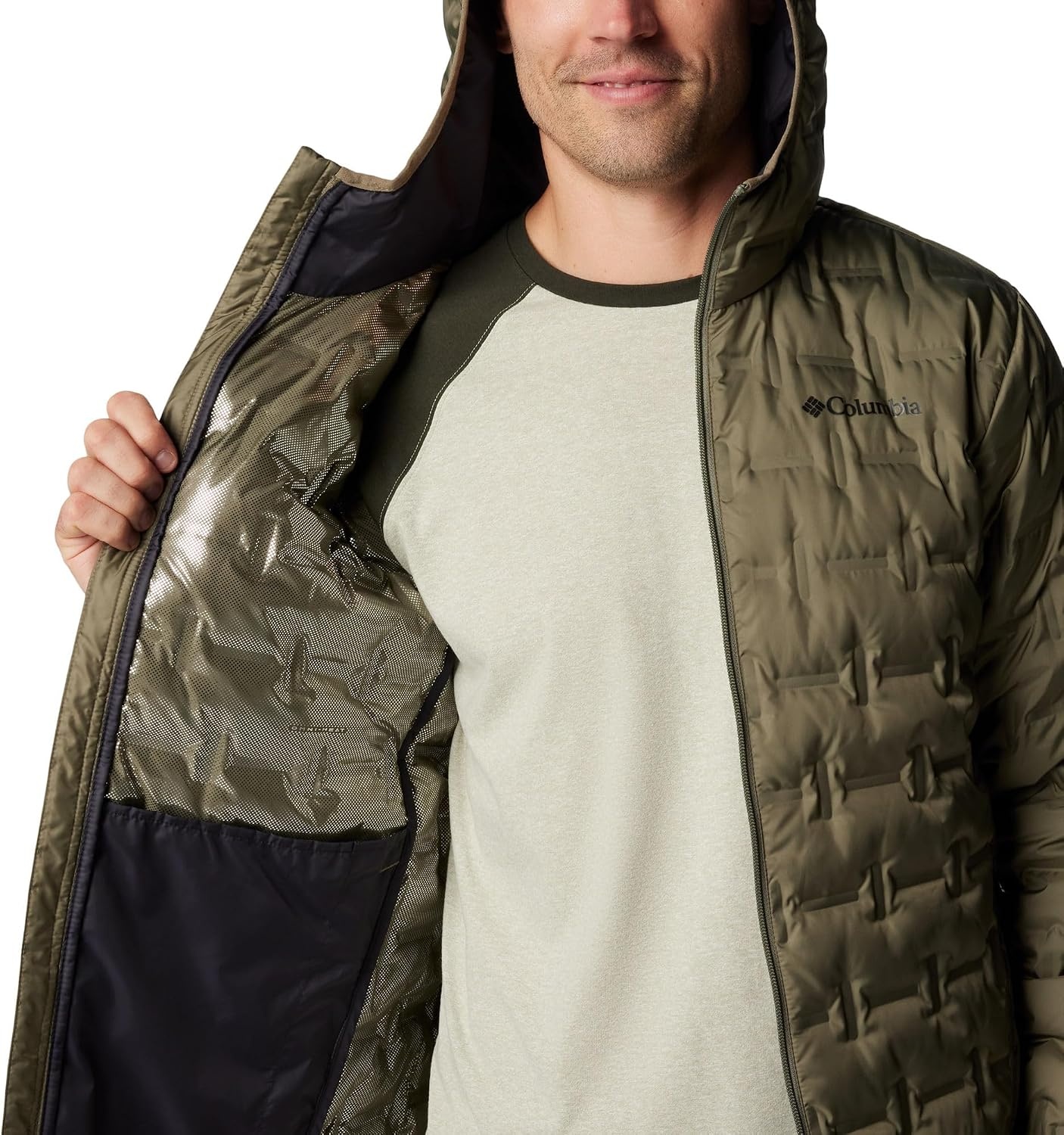 image:imageColumbia Mens Delta Ridge II Down Hooded JacketStone Green
