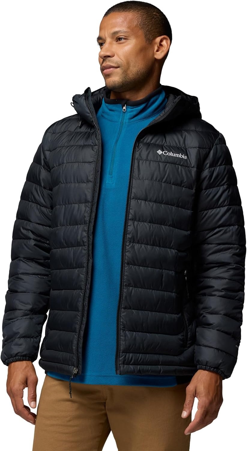 image:imageColumbia Mens Powder Lite II Hooded JacketBlack Ripstop