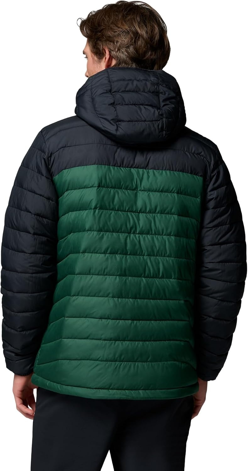 image:imageColumbia Mens Powder Lite II Hooded JacketRain ForestBlack