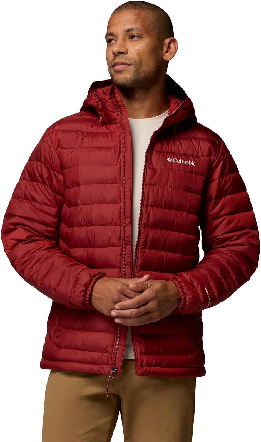 image:imageColumbia Mens Powder Lite II Hooded JacketRed Oxide Ripstop