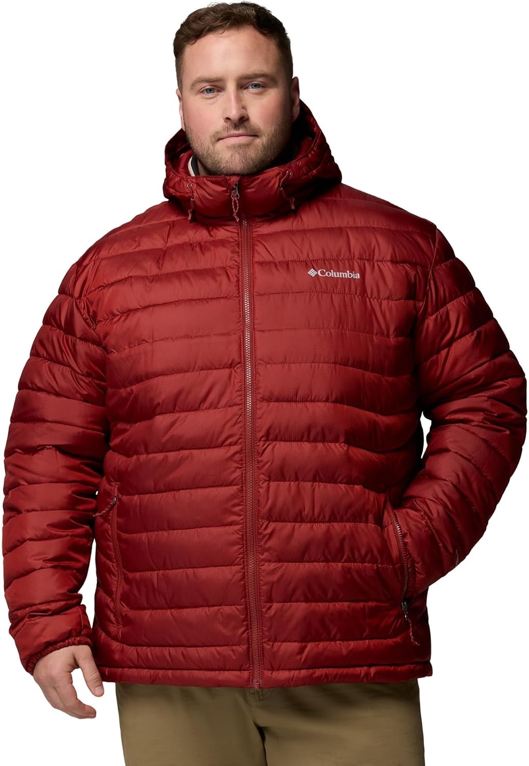 image:imageColumbia Mens Powder Lite II Hooded JacketRed Oxide Ripstop