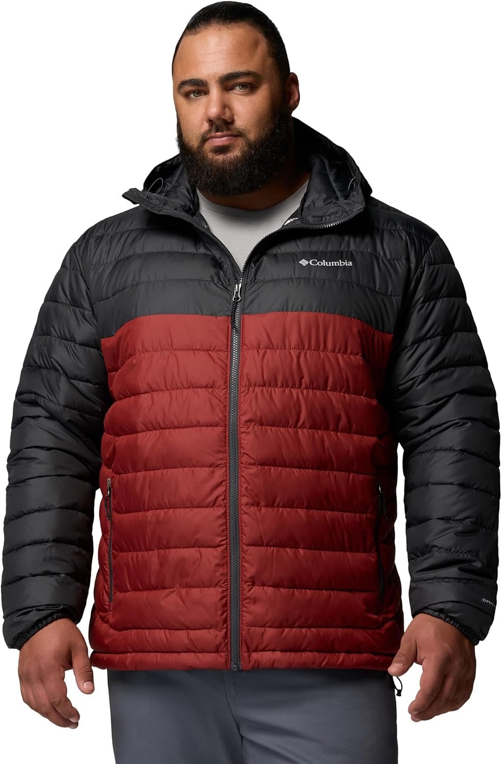 image:imageColumbia Mens Powder Lite II Hooded JacketRed OxideShark