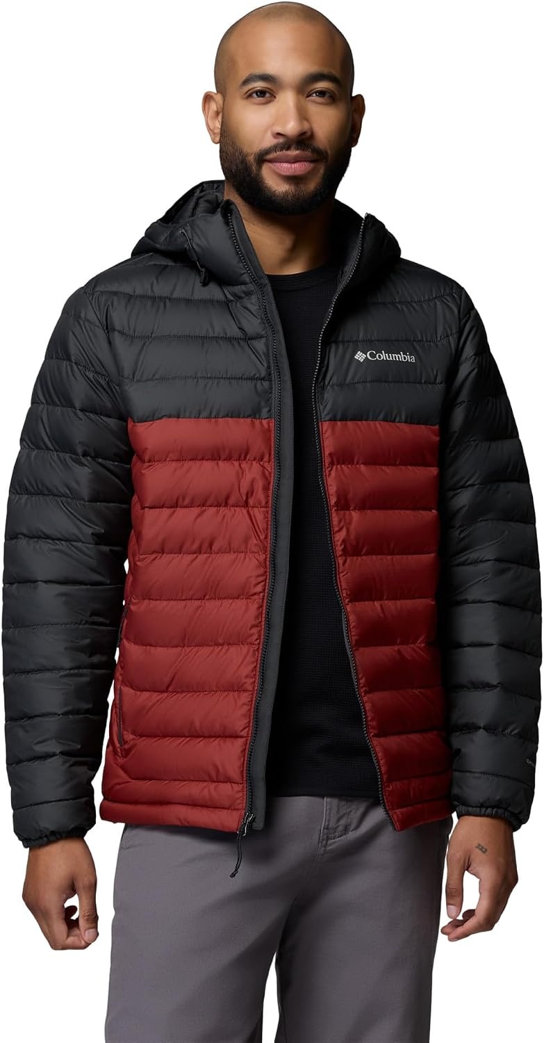 image:imageColumbia Mens Powder Lite II Hooded JacketRed OxideShark