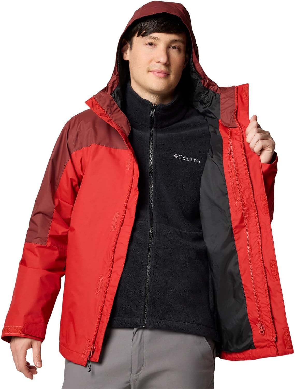 image:imageColumbia Mens Tunnel Falls II Interchange JacketSail RedSpice