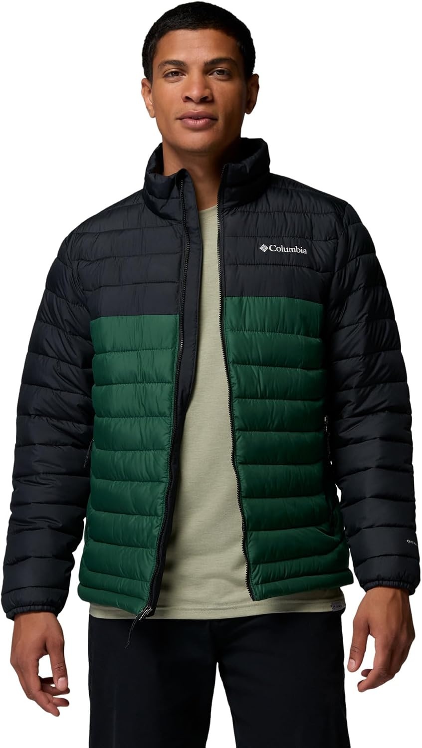 image:imageColumbia mens Powder Lite II JacketRain ForestBlack