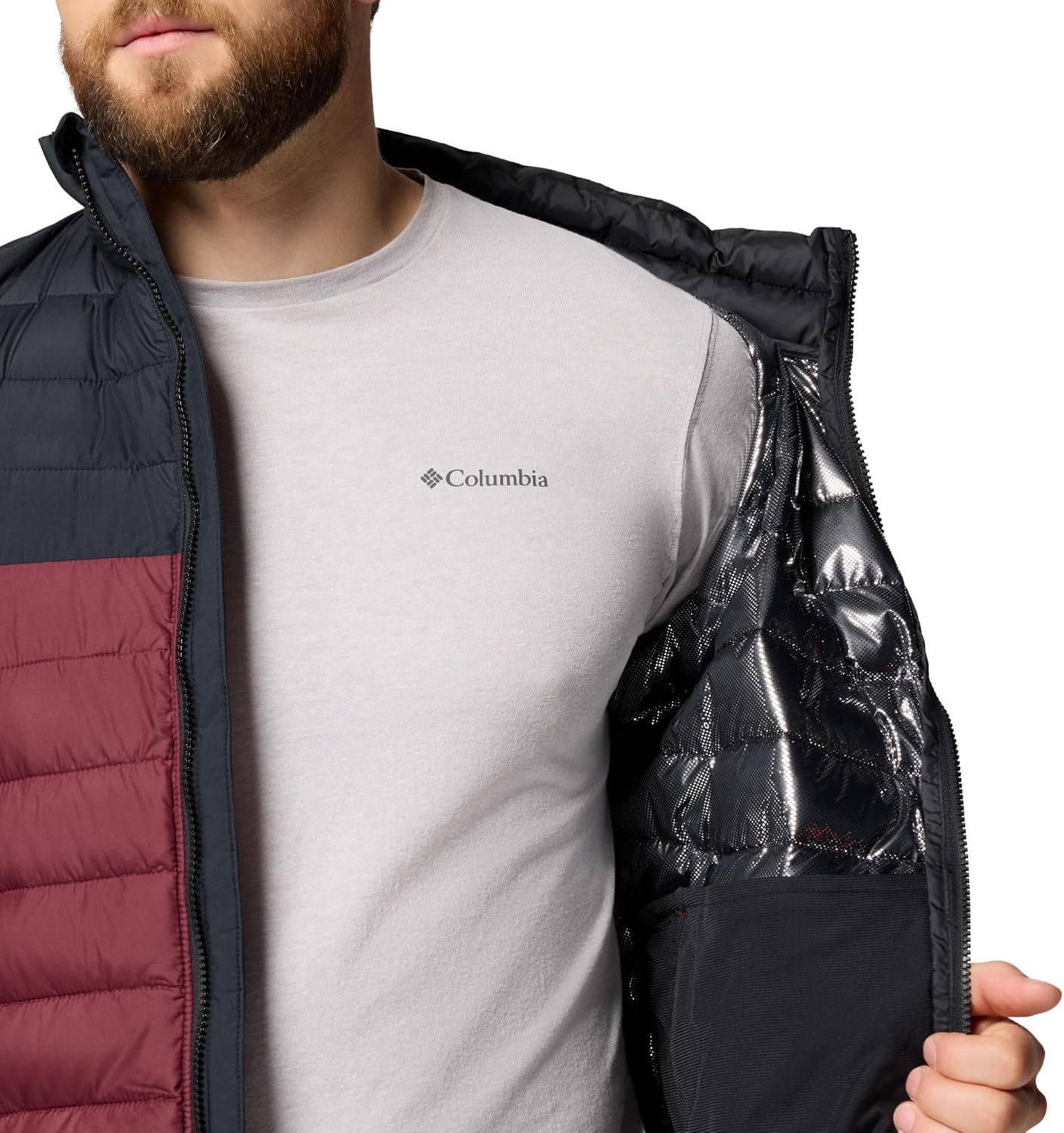 image:imageColumbia mens Powder Lite II JacketRich WineBlack