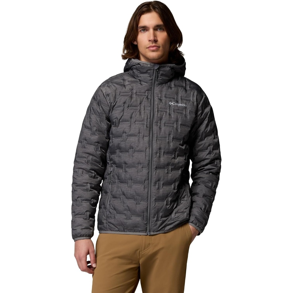 image:imageColumbia Mens Delta Ridge II Down Hooded JacketCity Grey Heather Print