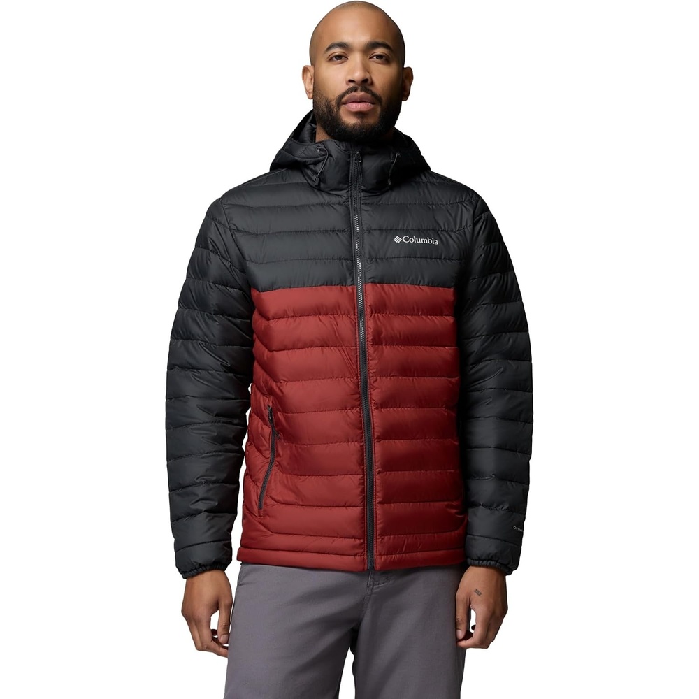 image:imageColumbia Mens Powder Lite II Hooded JacketRed OxideShark
