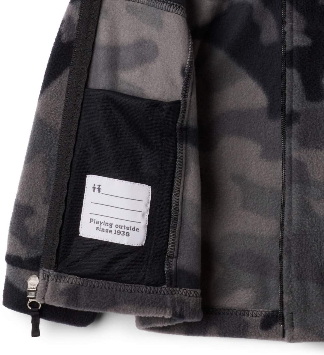 image:imageColumbia Boys Zing Fleece Jacket JacketBlack Trad Camo B Print