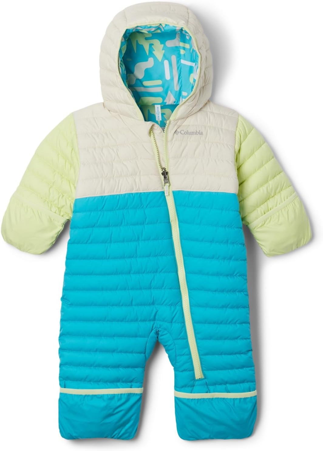 image:imageColumbia Kids Powder Lite II Reversible Bunting InfantGeyserChalkSpring Yellow