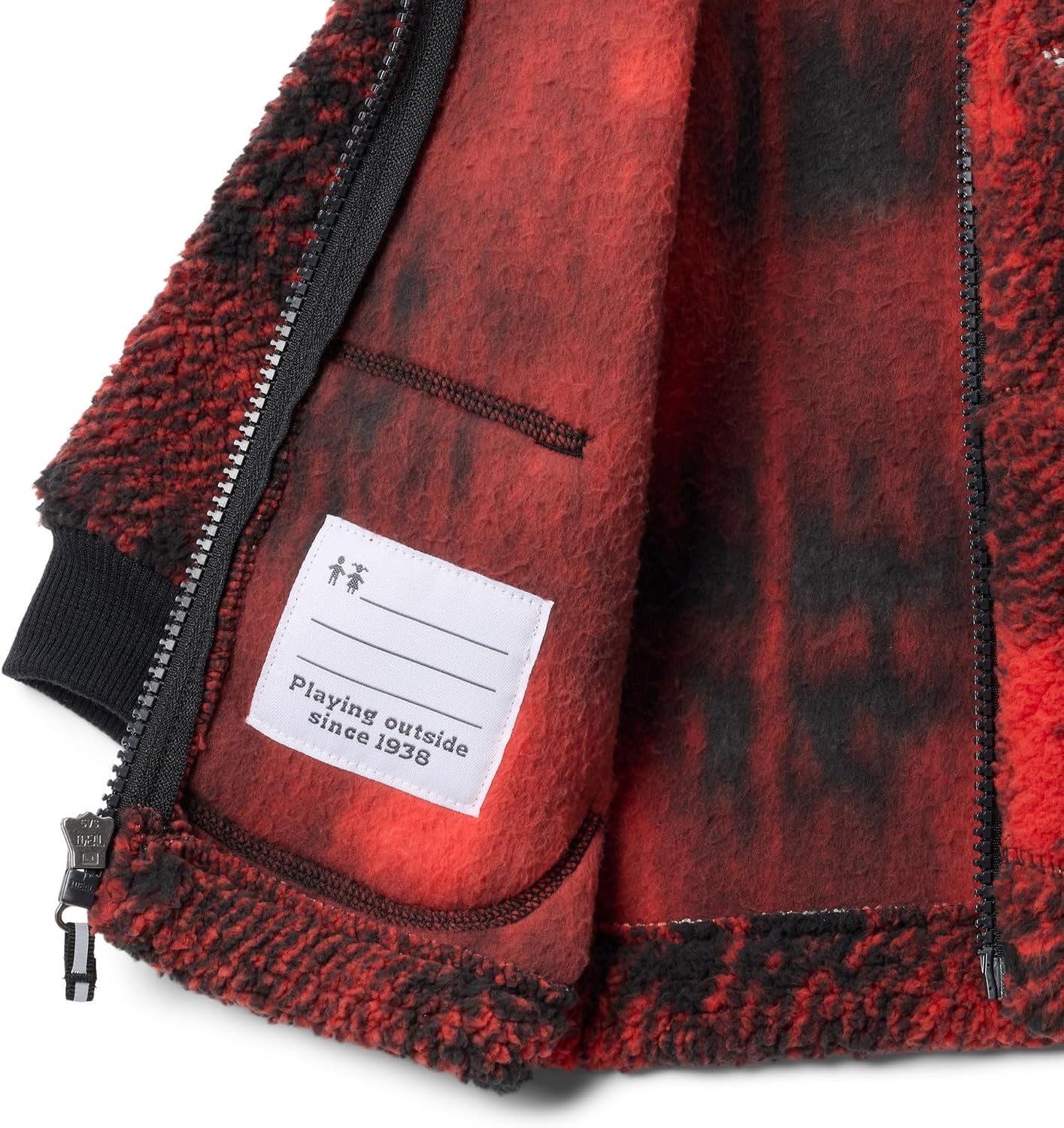 image:imageColumbia Kids Rugged Ridge Ii Printed Sherpa Full Zip little KidBig KidSail Red Omblur Tonal