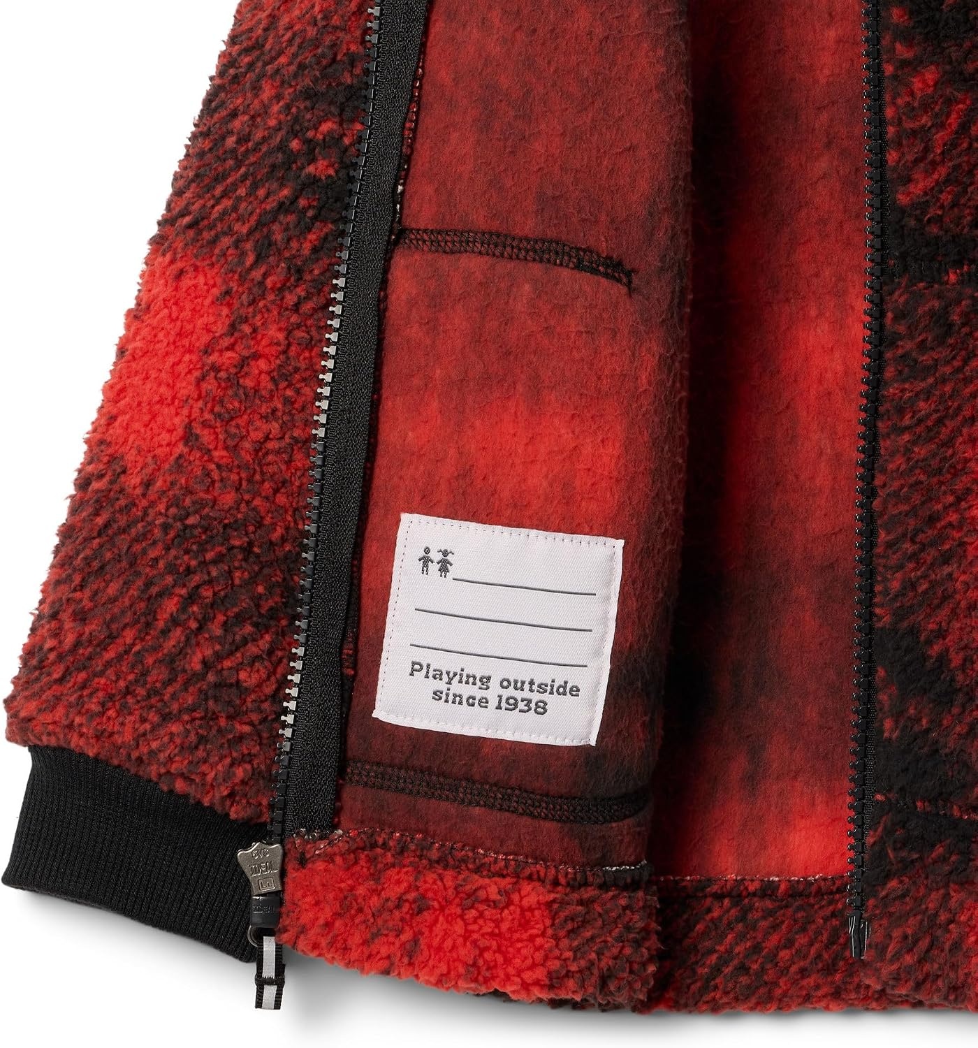image:imageColumbia Kids Rugged Ridge Ii Printed Sherpa Full Zip little KidBig KidSail Red Omblur Tonal