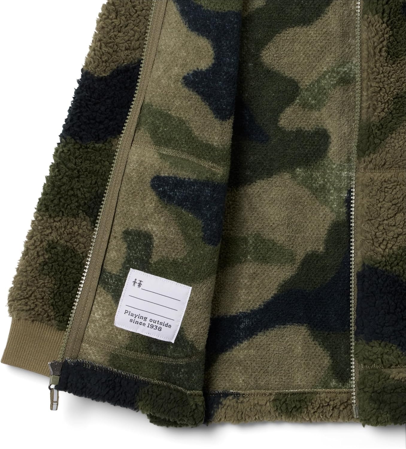 image:imageColumbia Kids Rugged Ridge Ii Printed Sherpa Full Zip little KidBig KidStone Green Mod Camo