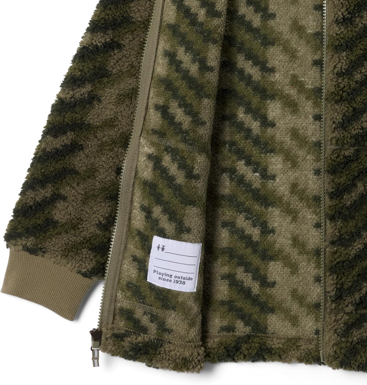image:imageColumbia Kids Rugged Ridge Ii Printed Sherpa Full Zip little KidBig KidStone Green Twills