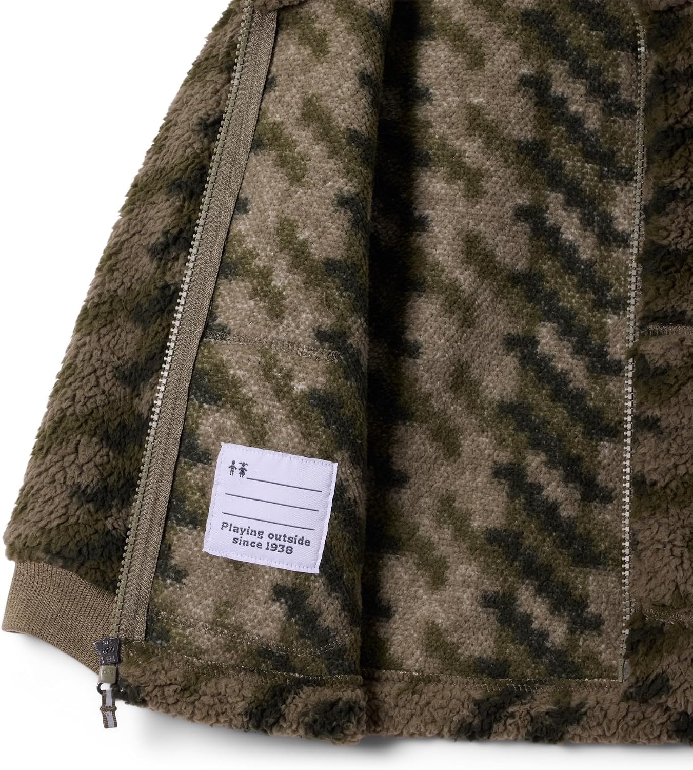 image:imageColumbia Kids Rugged Ridge Ii Printed Sherpa Full Zip little KidBig KidStone Green Twills