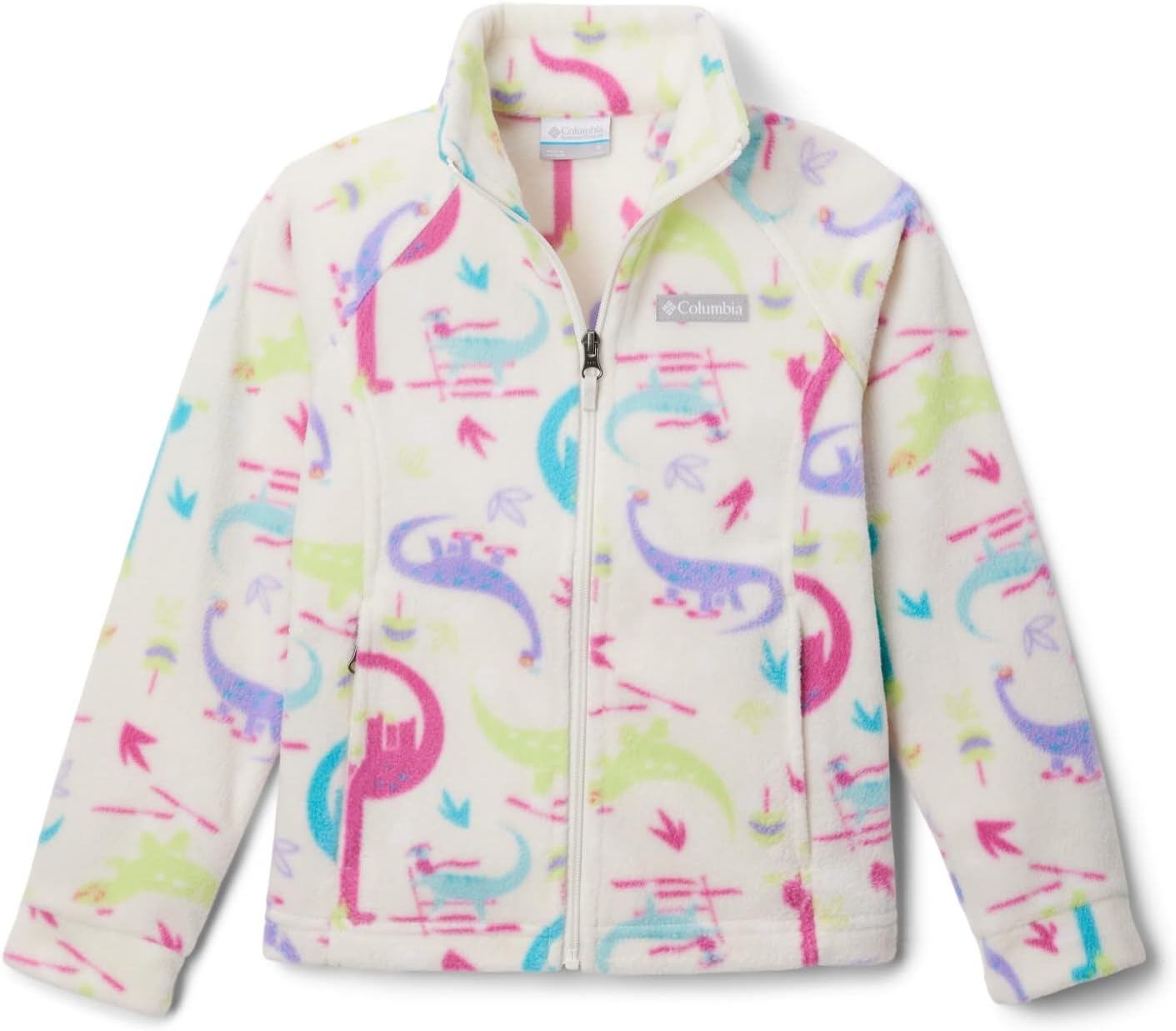 image:imageColumbia Youth Girls Toddler Benton Springs II Printed Fleece JacketChalk Skisaurus