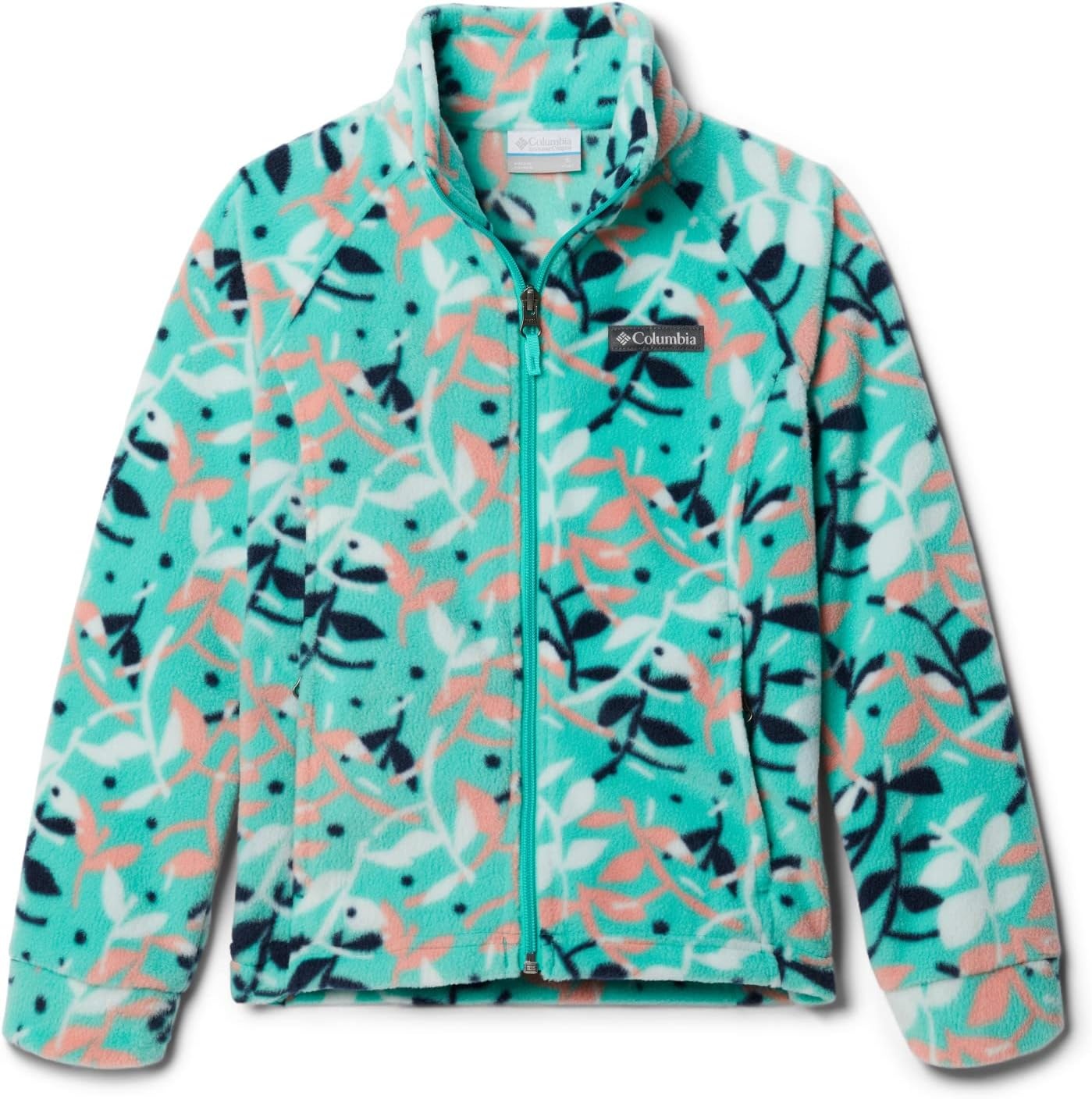 image:imageColumbia Youth Girls Toddler Benton Springs II Printed Fleece JacketElectric Turquoise Scrap Floral