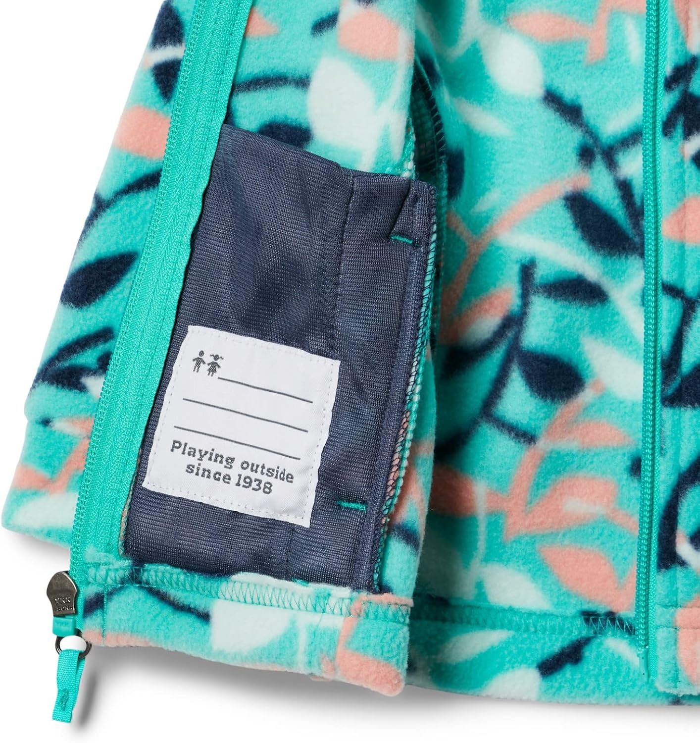 image:imageColumbia Youth Girls Toddler Benton Springs II Printed Fleece JacketElectric Turquoise Scrap Floral