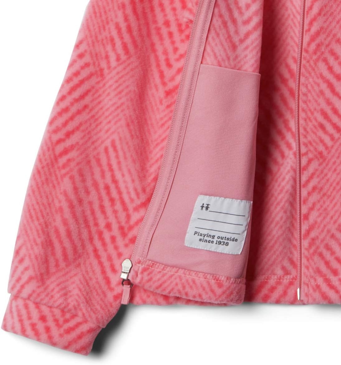 image:imageColumbia Youth Girls Toddler Benton Springs II Printed Fleece JacketPink Orchid Chevron Print
