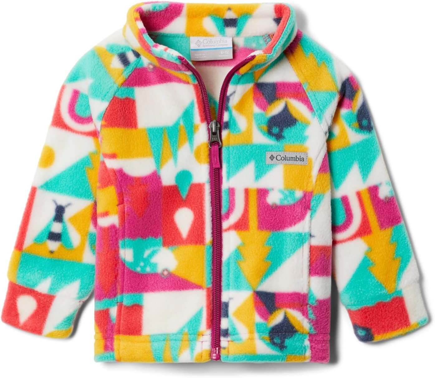 image:imageColumbia Youth Girls Toddler Benton Springs II Printed Fleece JacketWild Fuchsia Summer Escape