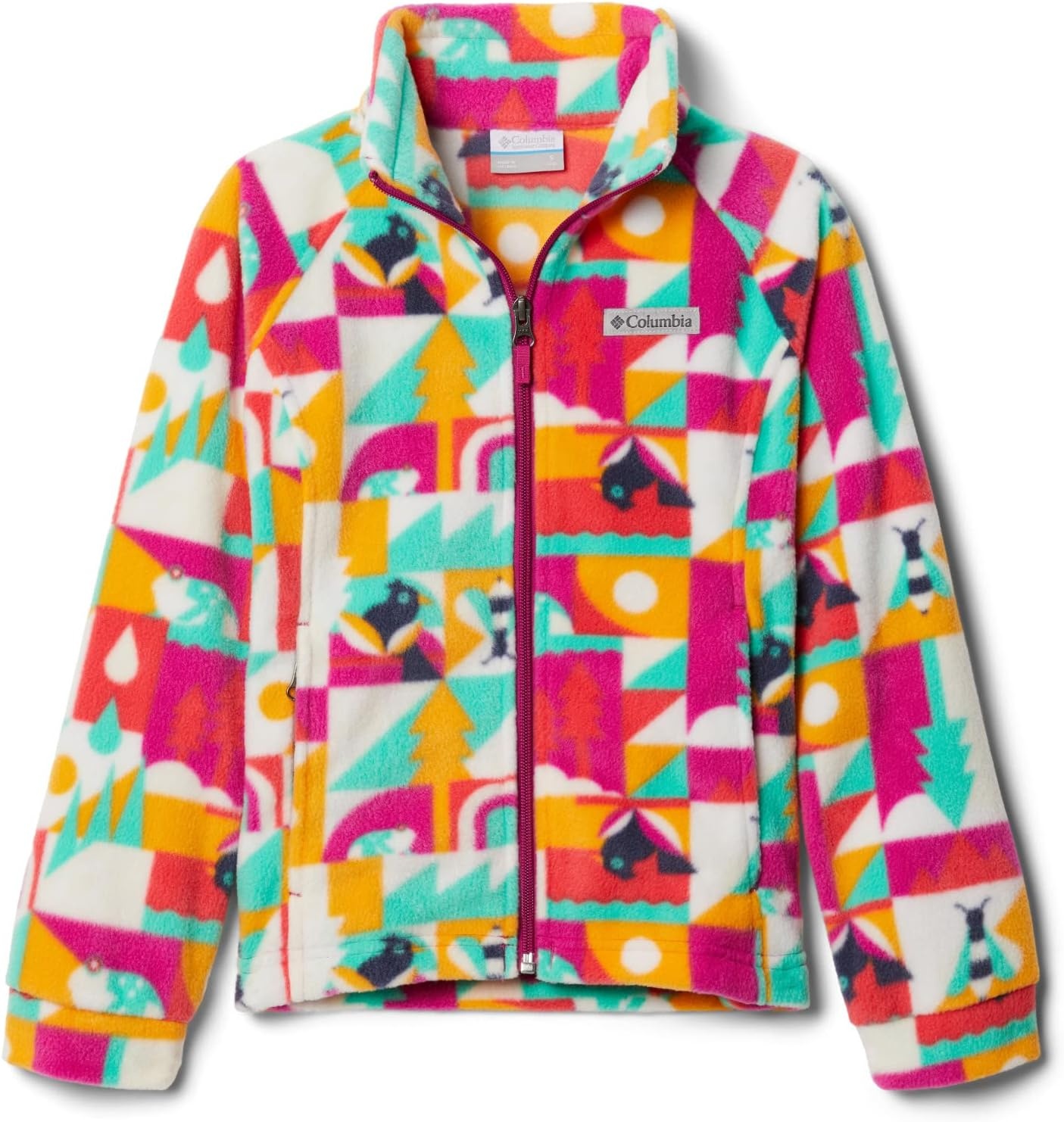 image:imageColumbia Youth Girls Toddler Benton Springs II Printed Fleece JacketWild Fuchsia Summer Escape