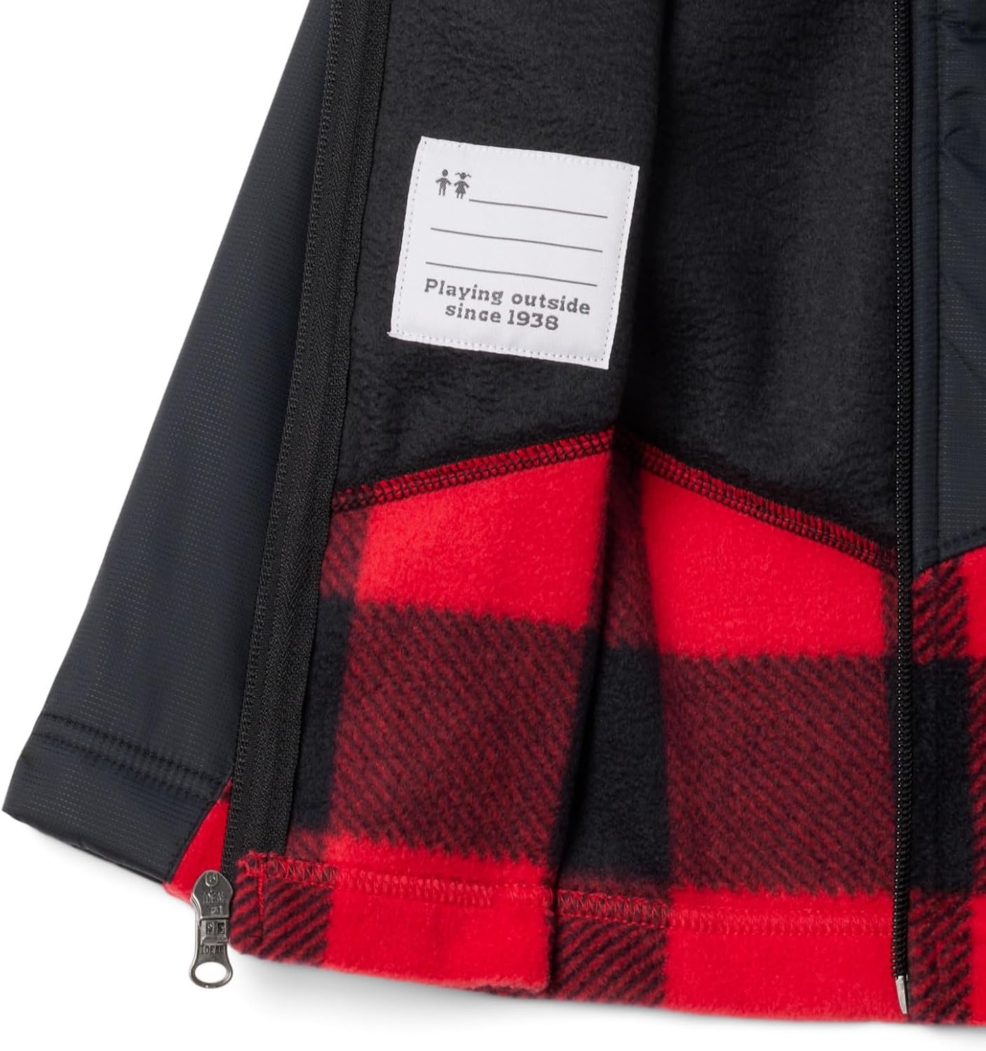 image:imageColumbia Youth Infant Steens Mountain II Overlay Fleece HoodieMountain Red CheckBlack