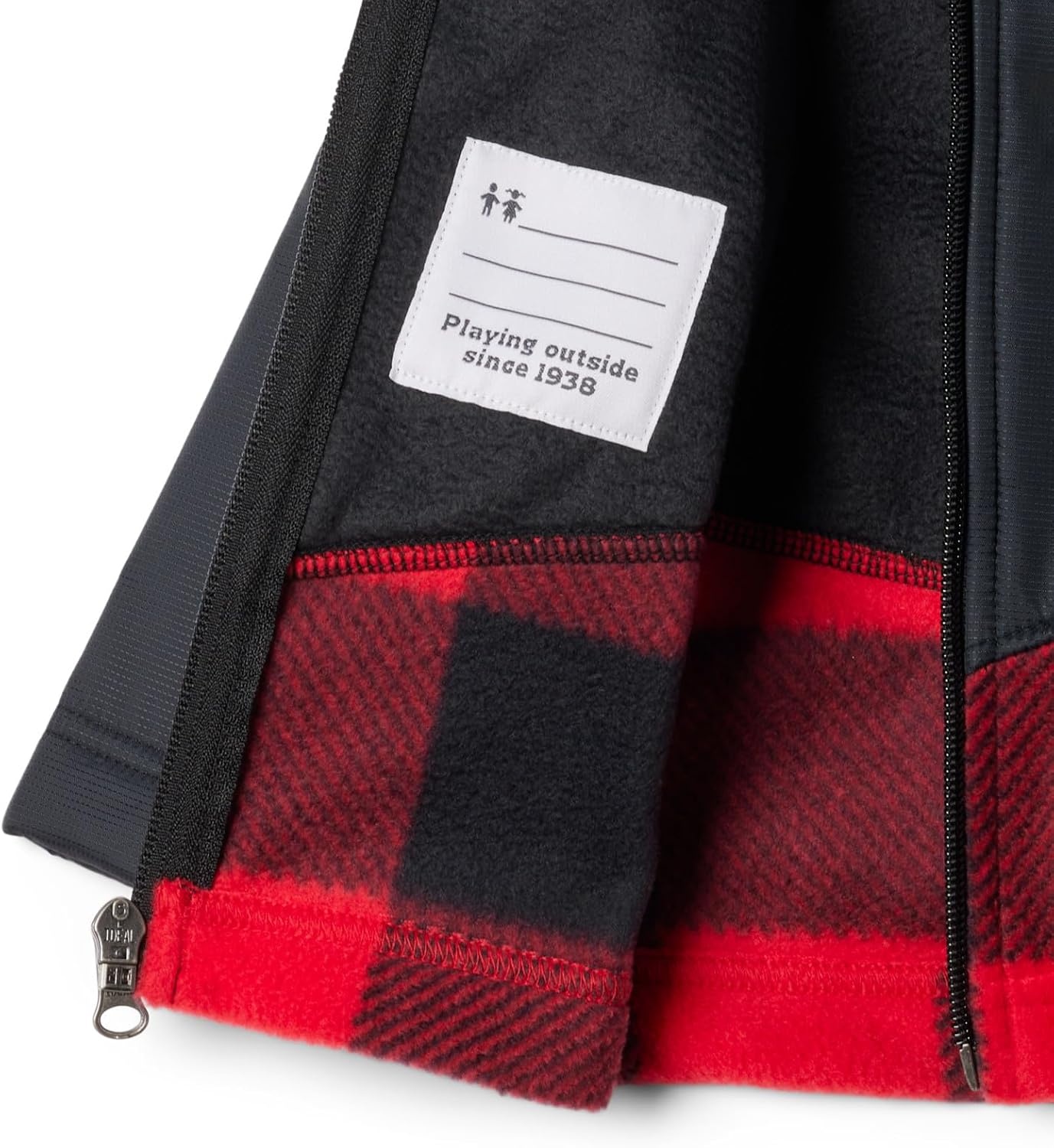 image:imageColumbia Youth Infant Steens Mountain II Overlay Fleece HoodieMountain Red CheckBlack