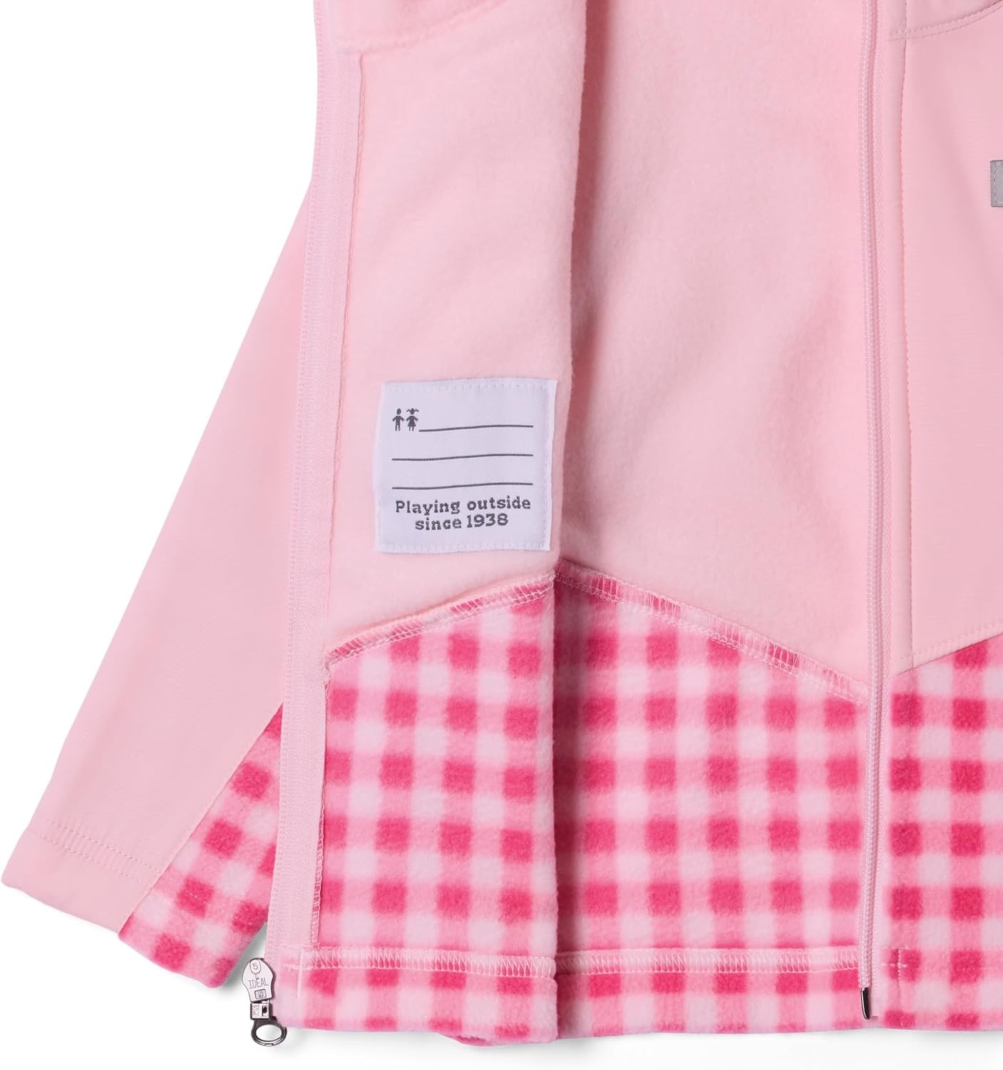 image:imageColumbia Youth Infant Steens Mountain II Overlay Fleece HoodieNico GinghamSatin Pink