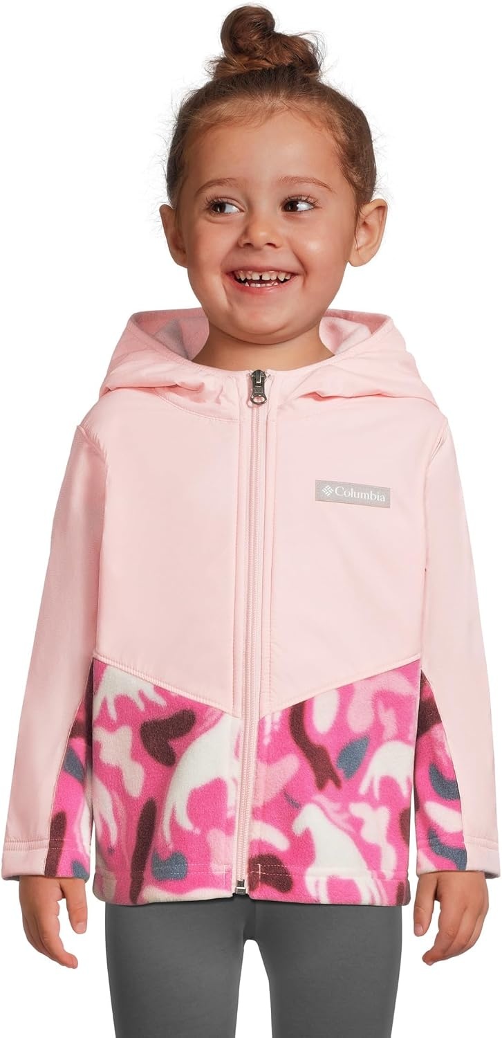 image:imageColumbia Youth Infant Steens Mountain II Overlay Fleece HoodiePink Ice UniflaugeSatin Pink
