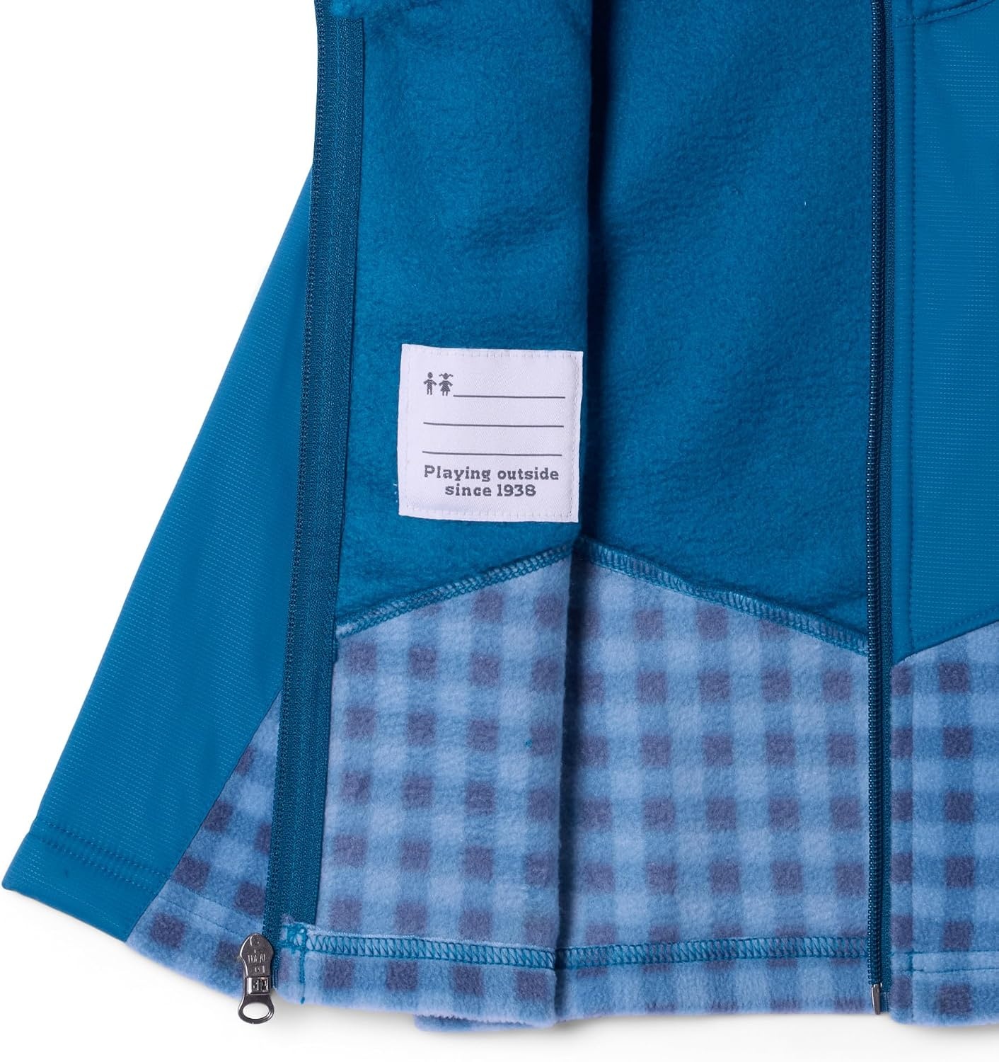 image:imageColumbia Youth Infant Steens Mountain II Overlay Fleece HoodieRainy Day GinghamPhoenix Blue