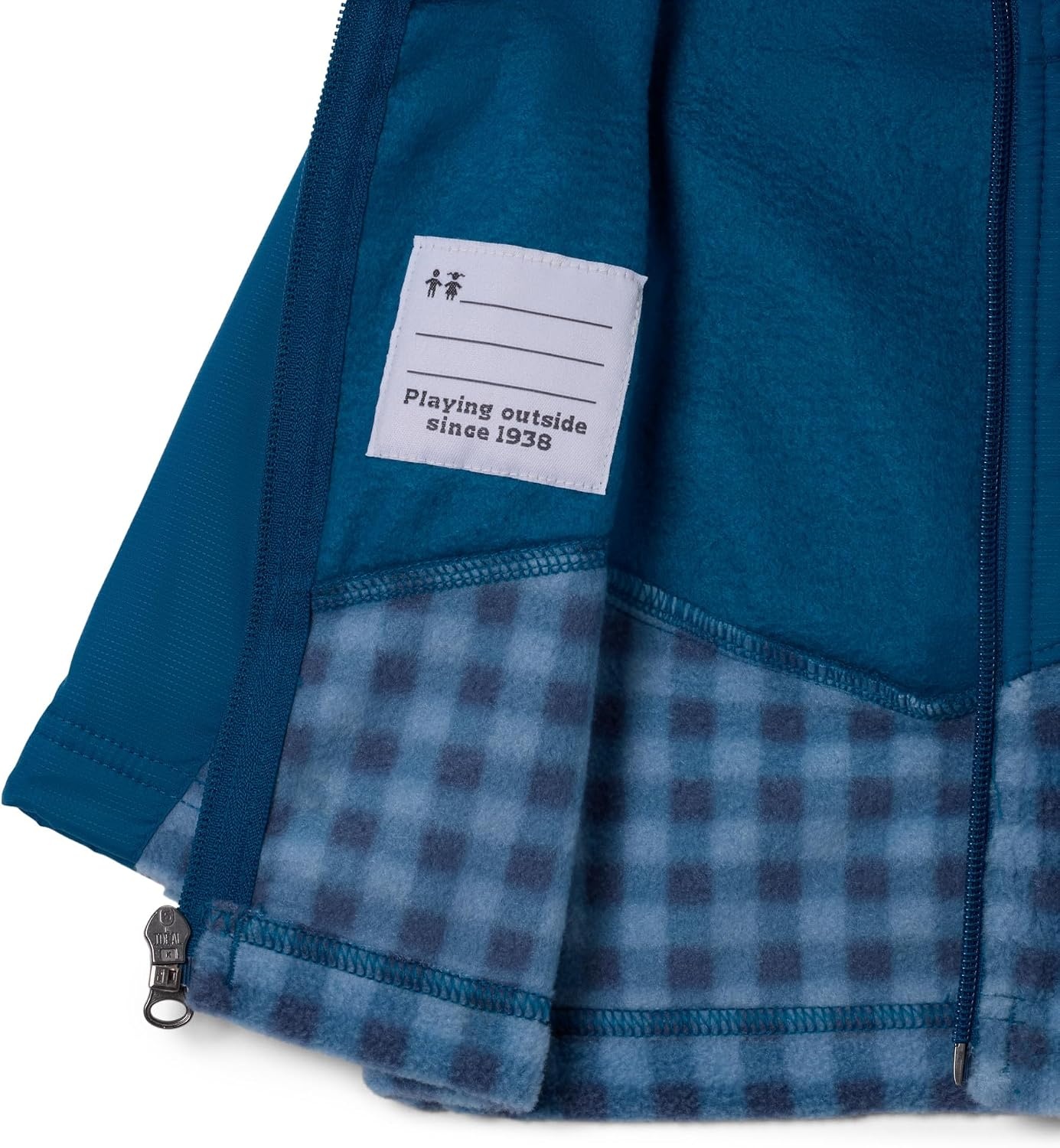image:imageColumbia Youth Infant Steens Mountain II Overlay Fleece HoodieRainy Day GinghamPhoenix Blue