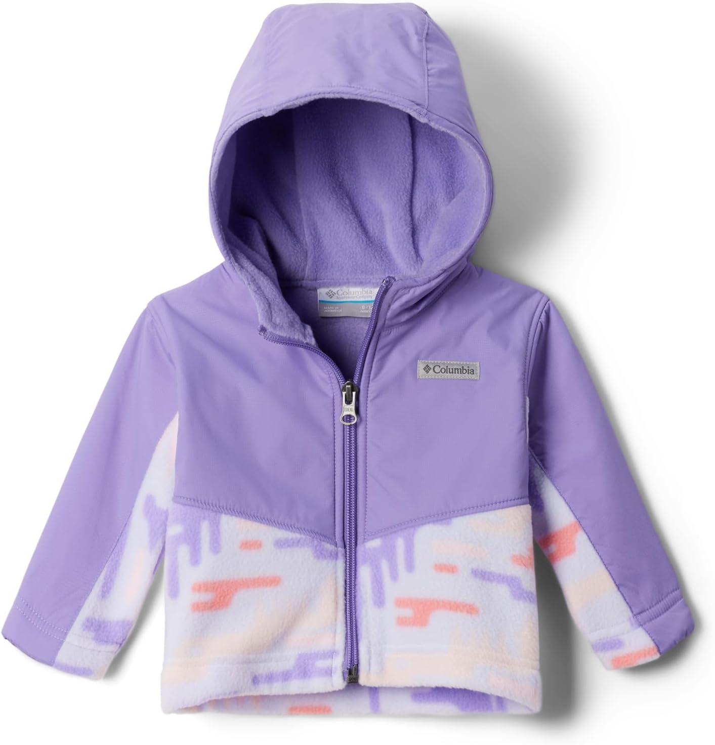 image:imageColumbia Youth Infant Steens Mountain II Overlay Fleece HoodieSnowdrift HighlandPaisley Purple