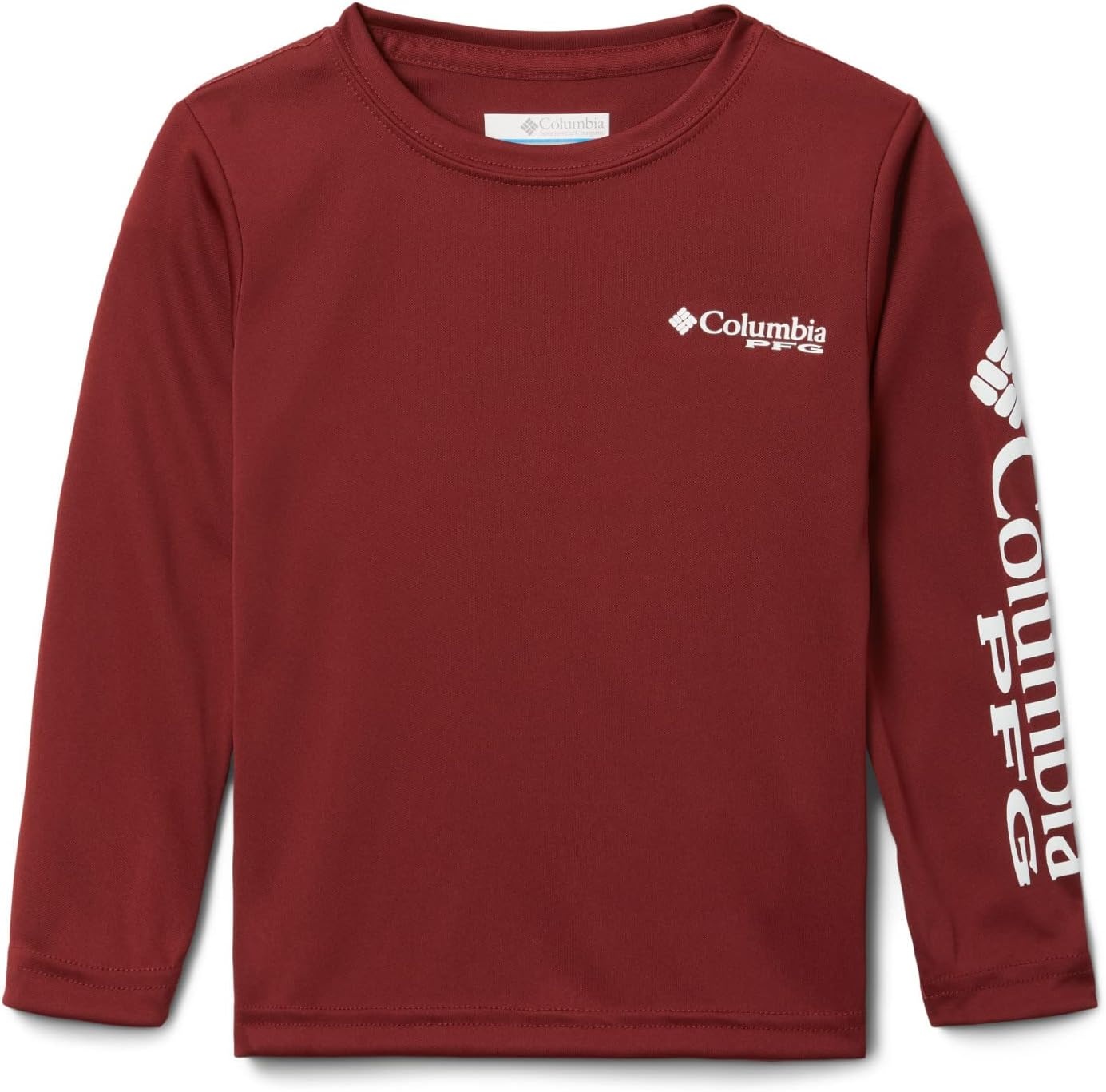 image:imageColumbia boys Terminal Tackle Long Sleeve TeeRed JasperWhite Logo