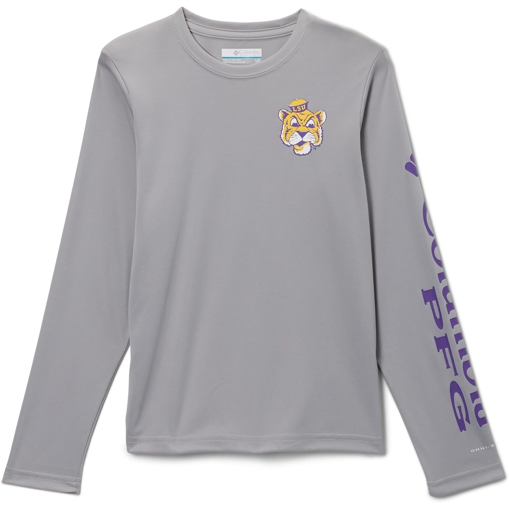 image:imageColumbia Boys Collegiate Terminal Tackle Long Sleeve ShirtLsu Columbia Grey