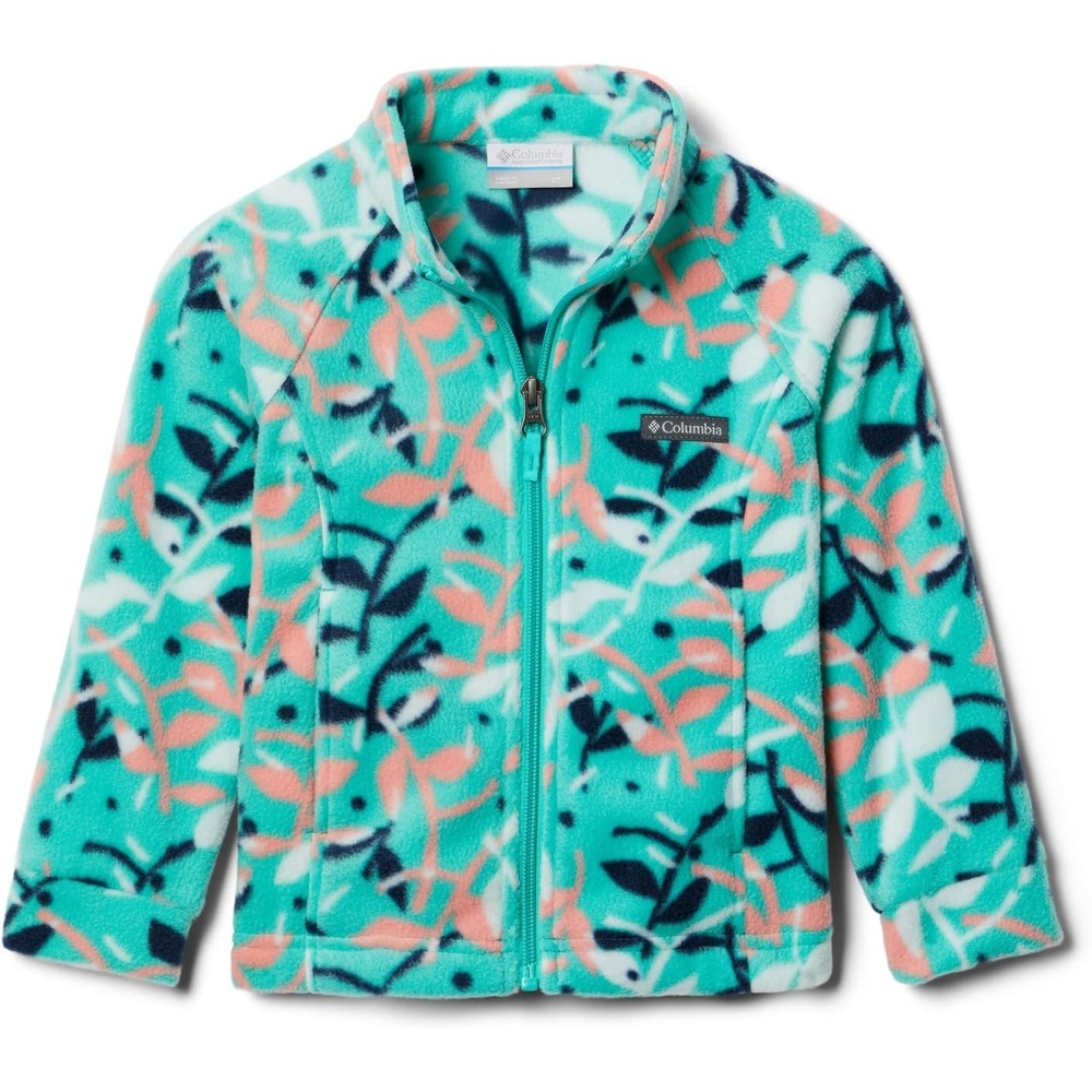 image:imageColumbia Youth Girls Toddler Benton Springs II Printed Fleece JacketElectric Turquoise Scrap Floral