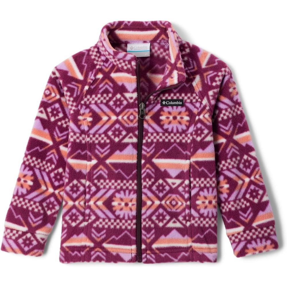 image:imageColumbia Youth Girls Toddler Benton Springs II Printed Fleece JacketMarionberry Checkered Peaks