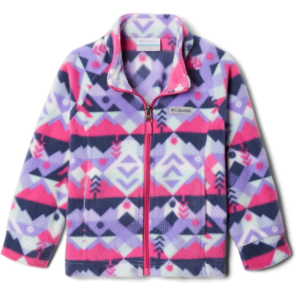 image:imageColumbia Youth Girls Toddler Benton Springs II Printed Fleece JacketWhite Checkpoint