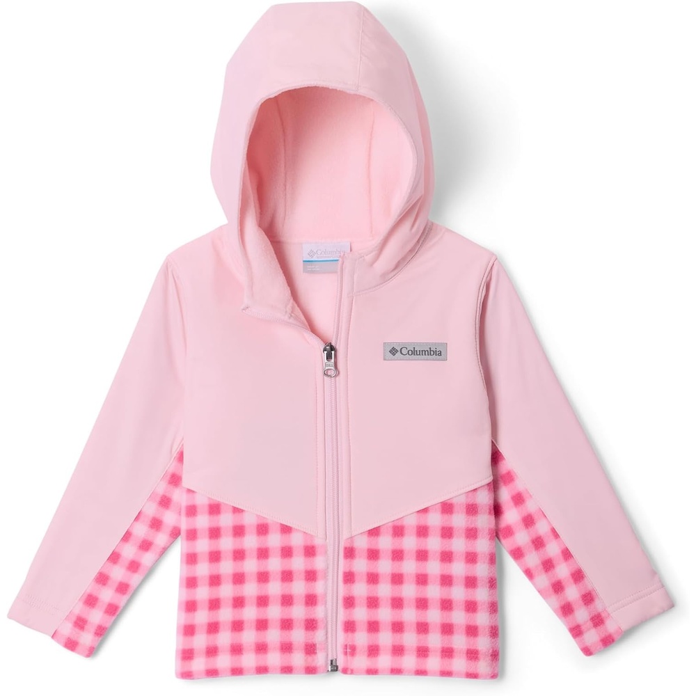 image:imageColumbia Youth Infant Steens Mountain II Overlay Fleece HoodieNico GinghamSatin Pink