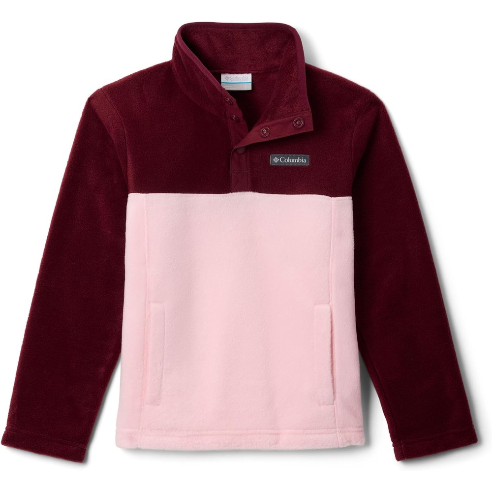 image:imageColumbia Youth Steens Mountain II 14 Snap Fleece PullOverSatin PinkRich Wine