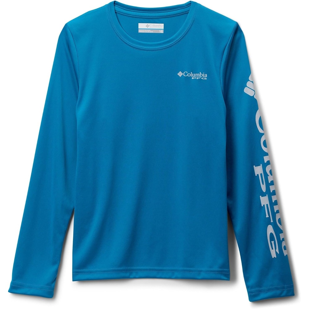 image:imageColumbia boys Terminal Tackle Long Sleeve TeeBlue EchoCool Grey Logo