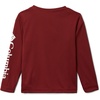 Columbia boys Terminal Tackle Long Sleeve Tee(Red Jasper/White Logo)