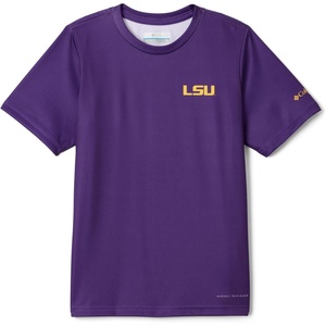 Columbia Boys Collegiate Terminal Tackle Short Sleeve Shirt(Lsu – Vivid Purple)