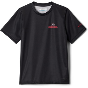 Columbia Boys Collegiate Terminal Tackle Short Sleeve Shirt(Uga – Black)