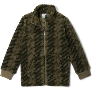 Columbia Kids Rugged Ridge Ii Printed Sherpa Full Zip (little Kid/Big Kid)(Stone Green Twills)