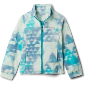 Columbia Youth Girls Toddler Benton Springs II Printed Fleece Jacket(Bright Aqua Distant Peaks)