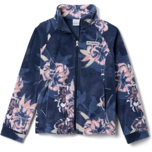 Columbia Youth Girls Toddler Benton Springs II Printed Fleece Jacket(Collegiate Navy Blossoming)