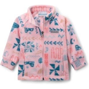Columbia Youth Girls Toddler Benton Springs II Printed Fleece Jacket(Satin Pink Outerbounds)