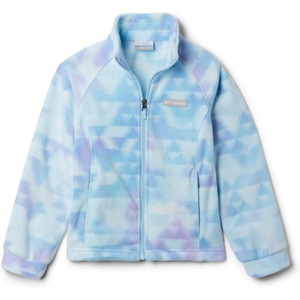Columbia Youth Girls Toddler Benton Springs II Printed Fleece Jacket(Spring Blue Distant Peaks)