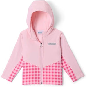 Columbia Youth Infant Steens Mountain II Overlay Fleece Hoodie(Nico Gingham/Satin Pink)